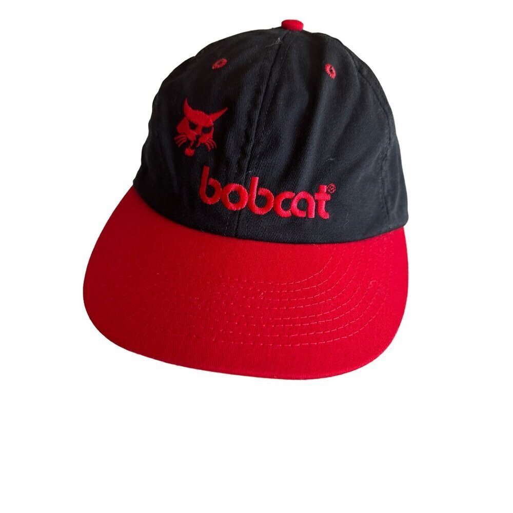 Bobcat Adjustable Snapback Hat Black‎ & Red
